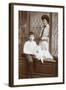 Mother and Son with an American Eskimo-null-Framed Photographic Print