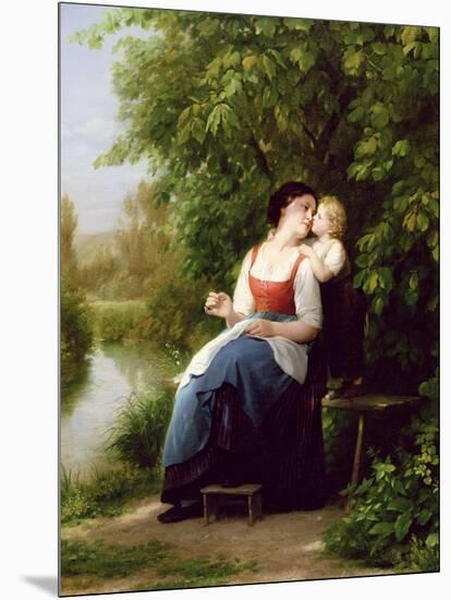 Mother and Son-Fritz Zuber-Buhler-Mounted Giclee Print