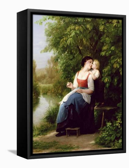 Mother and Son-Fritz Zuber-Buhler-Framed Stretched Canvas