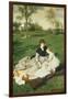 Mother and Two Children in a Field-Merse Pal Szinyei-Framed Giclee Print