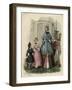 Mother and Two Children in the Latest French Fashions-Jules David-Framed Art Print