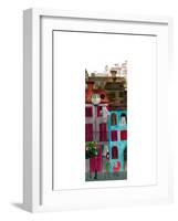 Mother & Baby Stroller in City-null-Framed Art Print