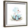 Mother Bird in Nest Feeding Her Babies. Birdies in Nest Eating and Feeding. Vector Illustration EPS-Popmarleo-Framed Premium Giclee Print