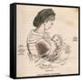 Mother Breastfeeding 19C-A. Demarle-Framed Stretched Canvas