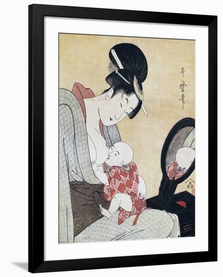 Mother Breastfeeding Her Son-null-Framed Giclee Print