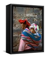 Mother Carries Her Child in Sling, Cusco, Peru-Jim Zuckerman-Framed Stretched Canvas