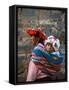Mother Carries Her Child in Sling, Cusco, Peru-Jim Zuckerman-Framed Stretched Canvas