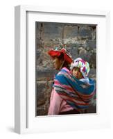 Mother Carries Her Child in Sling, Cusco, Peru-Jim Zuckerman-Framed Photographic Print