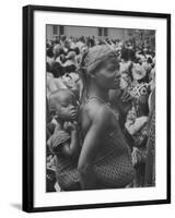 Mother Carrying Her Child During Evangelist Billy Graham's African Crusade-James Burke-Framed Photographic Print