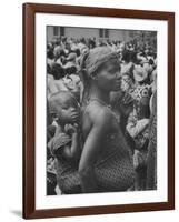 Mother Carrying Her Child During Evangelist Billy Graham's African Crusade-James Burke-Framed Photographic Print