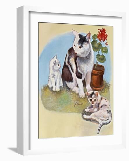 Mother Cat and Kittens-Judy Mastrangelo-Framed Giclee Print