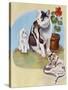 Mother Cat and Kittens-Judy Mastrangelo-Stretched Canvas