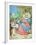 Mother Cat with Fan and Two Kittens-Louis Wain-Framed Giclee Print