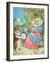 Mother Cat with Fan and Two Kittens-Louis Wain-Framed Giclee Print
