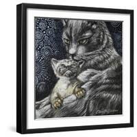 Mother Cat With Kitten-Cherie Roe Dirksen-Framed Giclee Print