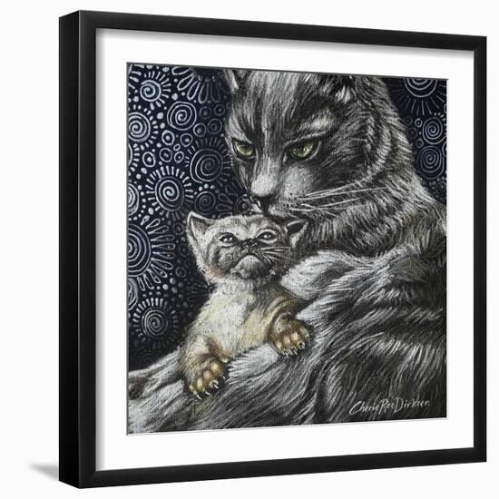 Mother Cat With Kitten-Cherie Roe Dirksen-Framed Giclee Print
