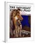 "Mother Collie and Pup," Saturday Evening Post Cover, July 15, 1933-Howard Van Dyck-Framed Giclee Print