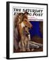 "Mother Collie and Pup," Saturday Evening Post Cover, July 15, 1933-Howard Van Dyck-Framed Giclee Print