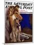 "Mother Collie and Pup," Saturday Evening Post Cover, July 15, 1933-Howard Van Dyck-Mounted Giclee Print