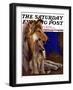 "Mother Collie and Pup," Saturday Evening Post Cover, July 15, 1933-Howard Van Dyck-Framed Giclee Print