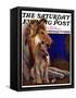 "Mother Collie and Pup," Saturday Evening Post Cover, July 15, 1933-Howard Van Dyck-Framed Stretched Canvas