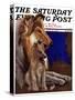 "Mother Collie and Pup," Saturday Evening Post Cover, July 15, 1933-Howard Van Dyck-Stretched Canvas