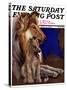 "Mother Collie and Pup," Saturday Evening Post Cover, July 15, 1933-Howard Van Dyck-Stretched Canvas