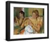 Mother Combing Her Child's Hair-Mary Cassatt-Framed Giclee Print