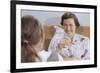 Mother Enjoying Glass of Orange Juice in Bed-William P. Gottlieb-Framed Photographic Print