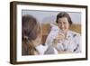 Mother Enjoying Glass of Orange Juice in Bed-William P. Gottlieb-Framed Photographic Print