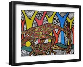 Mother Giraffe-Muktair Oladoja-Framed Giclee Print