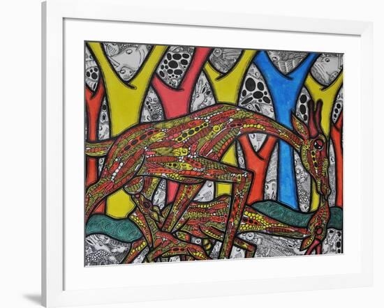 Mother Giraffe-Muktair Oladoja-Framed Giclee Print