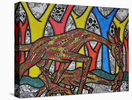 Mother Giraffe-Muktair Oladoja-Stretched Canvas