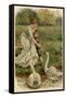 Mother, Girl, Swans-EK Johnson-Framed Stretched Canvas