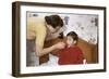 Mother Giving Her Son Medicine-William P. Gottlieb-Framed Photographic Print