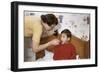 Mother Giving Her Son Medicine-William P. Gottlieb-Framed Photographic Print