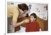 Mother Giving Her Son Medicine-William P. Gottlieb-Framed Photographic Print