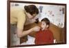 Mother Giving Her Son Medicine-William P. Gottlieb-Framed Photographic Print