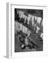 Mother Hanging Laundry Outdoors During Washday-Alfred Eisenstaedt-Framed Premium Photographic Print