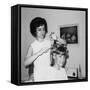 Mother Helps 16 Year Old Daughter Get Ready for Date, Ca. 1970-null-Framed Stretched Canvas