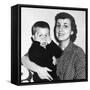 Mother Holding Son Playing Peek-A-Boo, Ca. 1955-null-Framed Stretched Canvas