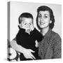 Mother Holding Son Playing Peek-A-Boo, Ca. 1955-null-Stretched Canvas