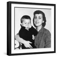 Mother Holding Son Playing Peek-A-Boo, Ca. 1955-null-Framed Photographic Print