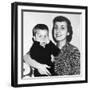 Mother Holding Son Playing Peek-A-Boo, Ca. 1955-null-Framed Photographic Print