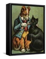 Mother Hubbard, Feed Cat-Harrison Weir-Framed Stretched Canvas