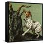 Mother Hubbard, Goat-Harrison Weir-Framed Stretched Canvas