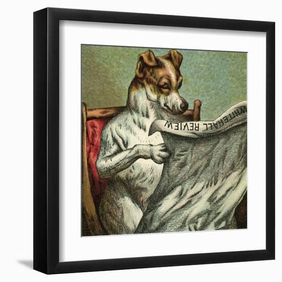 Mother Hubbard, Reading-Harrison Weir-Framed Art Print