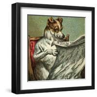 Mother Hubbard, Reading-Harrison Weir-Framed Art Print