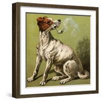 Mother Hubbard, Smoking-Harrison Weir-Framed Art Print