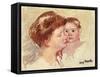 Mother in Profile with Baby Cheek to Cheek-Mary Cassatt-Framed Stretched Canvas